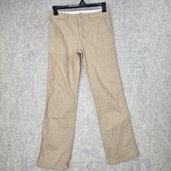 Gap Kids Boys Khaki Pants 14 Husky Beige Adjustable Waist Cotton - Picture 1 of 6